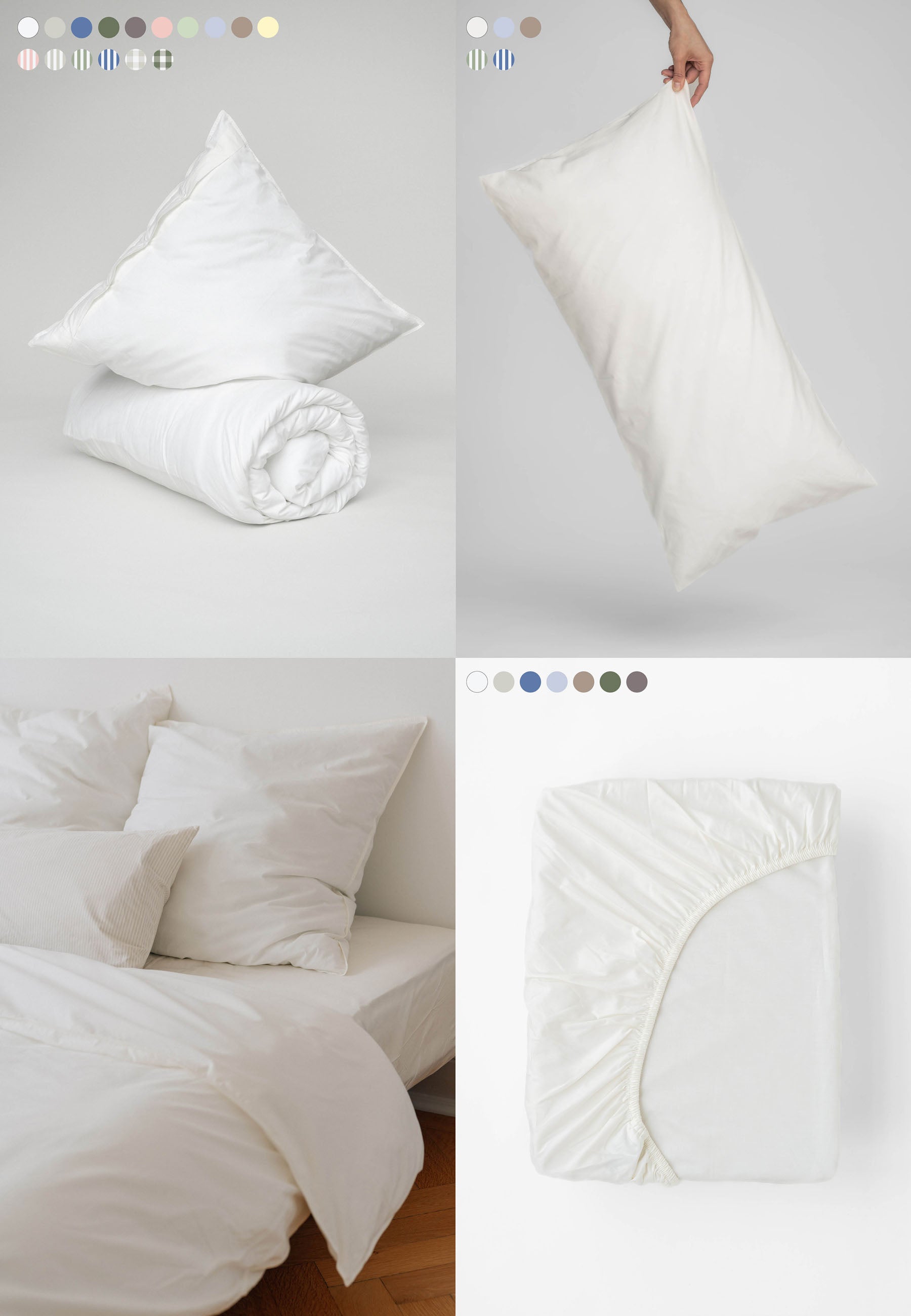 Mix & Match organic bed linen + fitted sheet + pillowcase