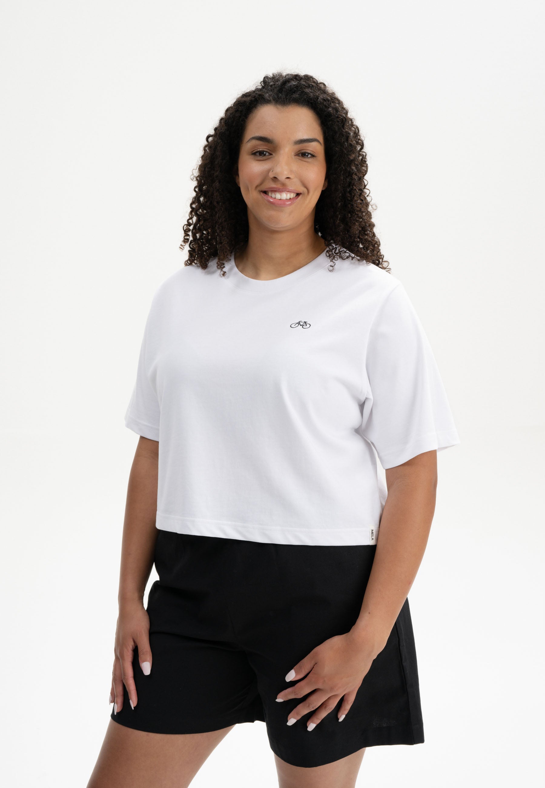Cropped T-Shirt schwer Style JOSHNA Embroidery