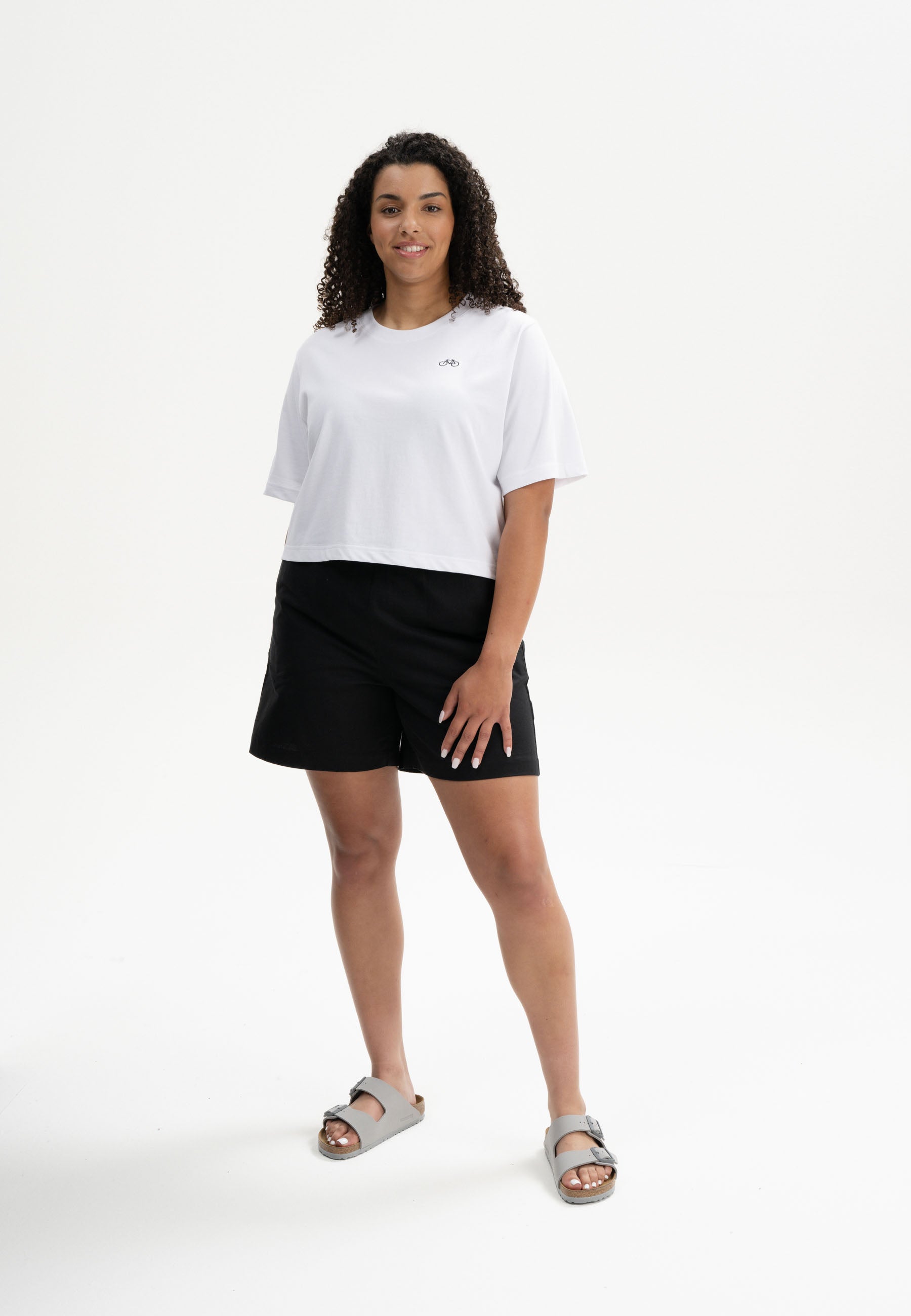 Cropped T-Shirt schwer Style JOSHNA Embroidery
