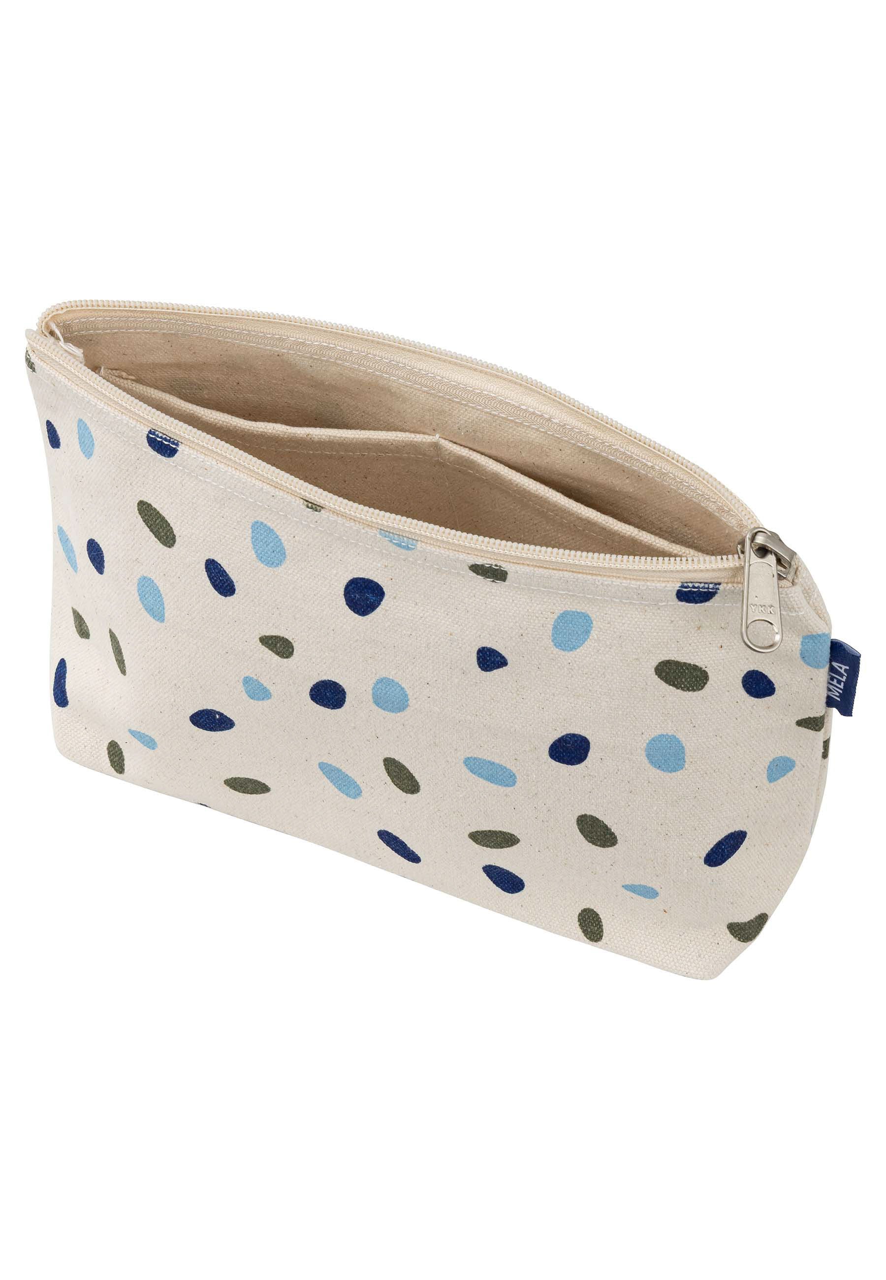 #Farbe_greige / blue dots print