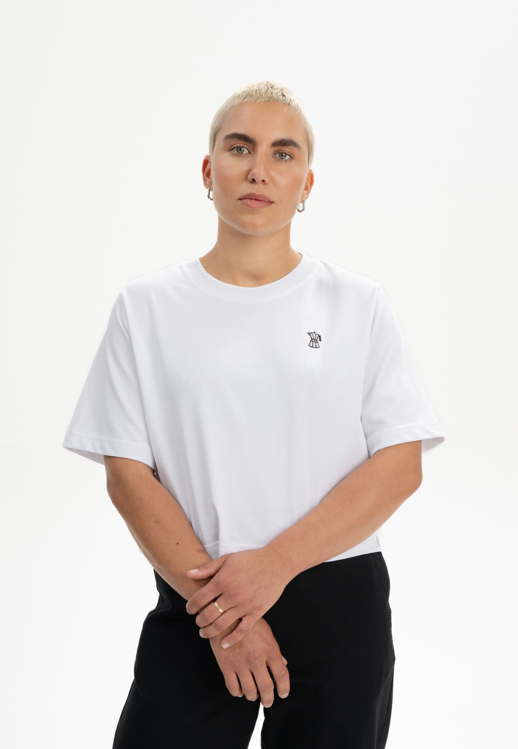 Cropped T-Shirt schwer Style JOSHNA Embroidery