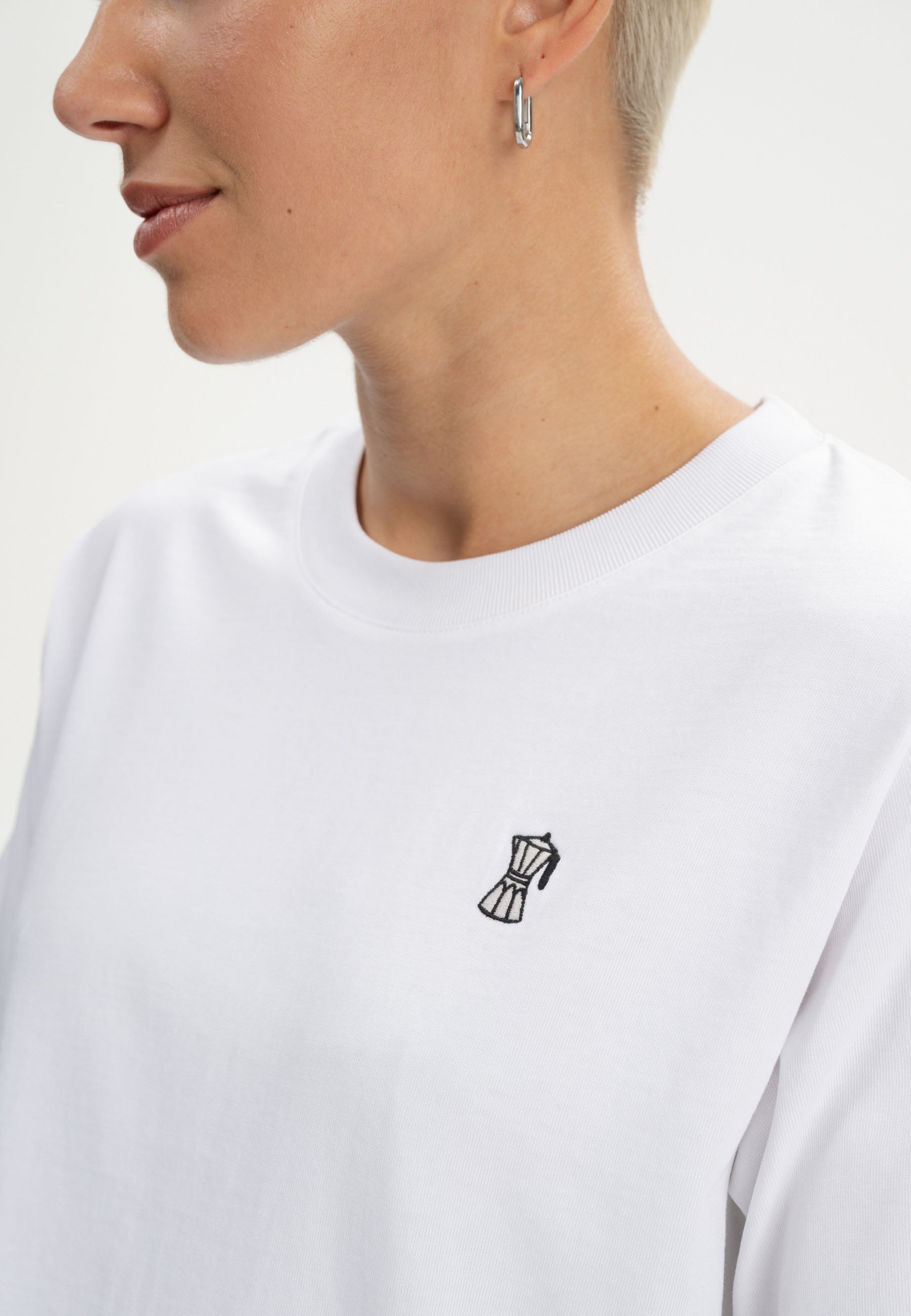 Cropped T-Shirt schwer Style JOSHNA Embroidery